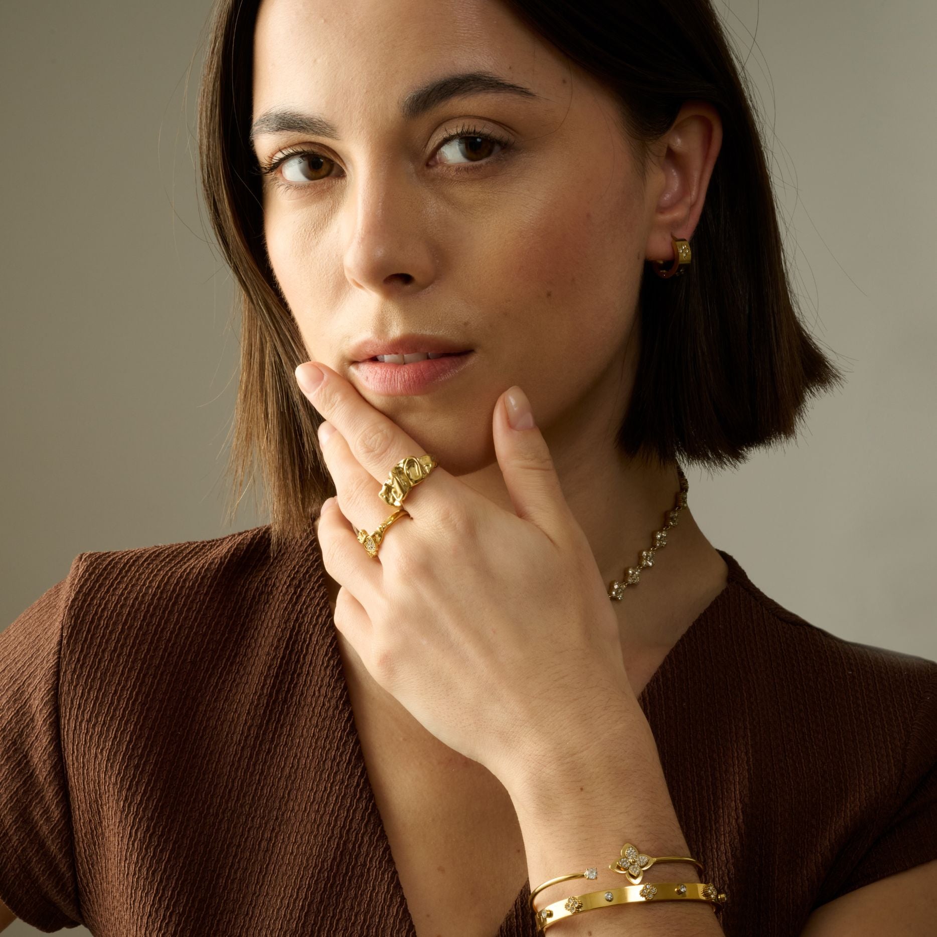 HEART CROWN ADJUSTABLE RING