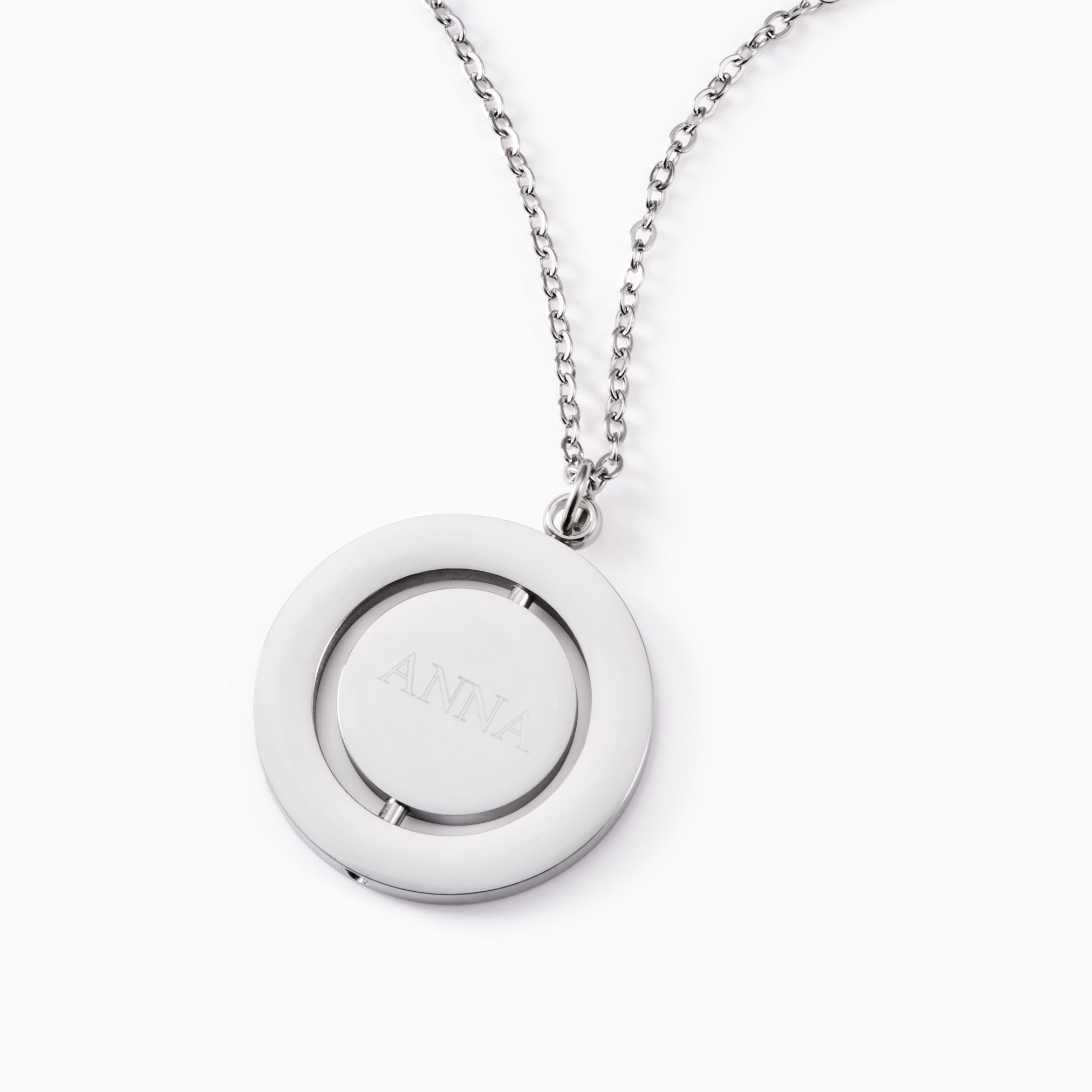 SPINNING DISC ENGRAVABLE NECKLACE