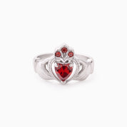 LAUREN X LYNOTT CUISLE MO CROI RUBY CLADDAGH RING