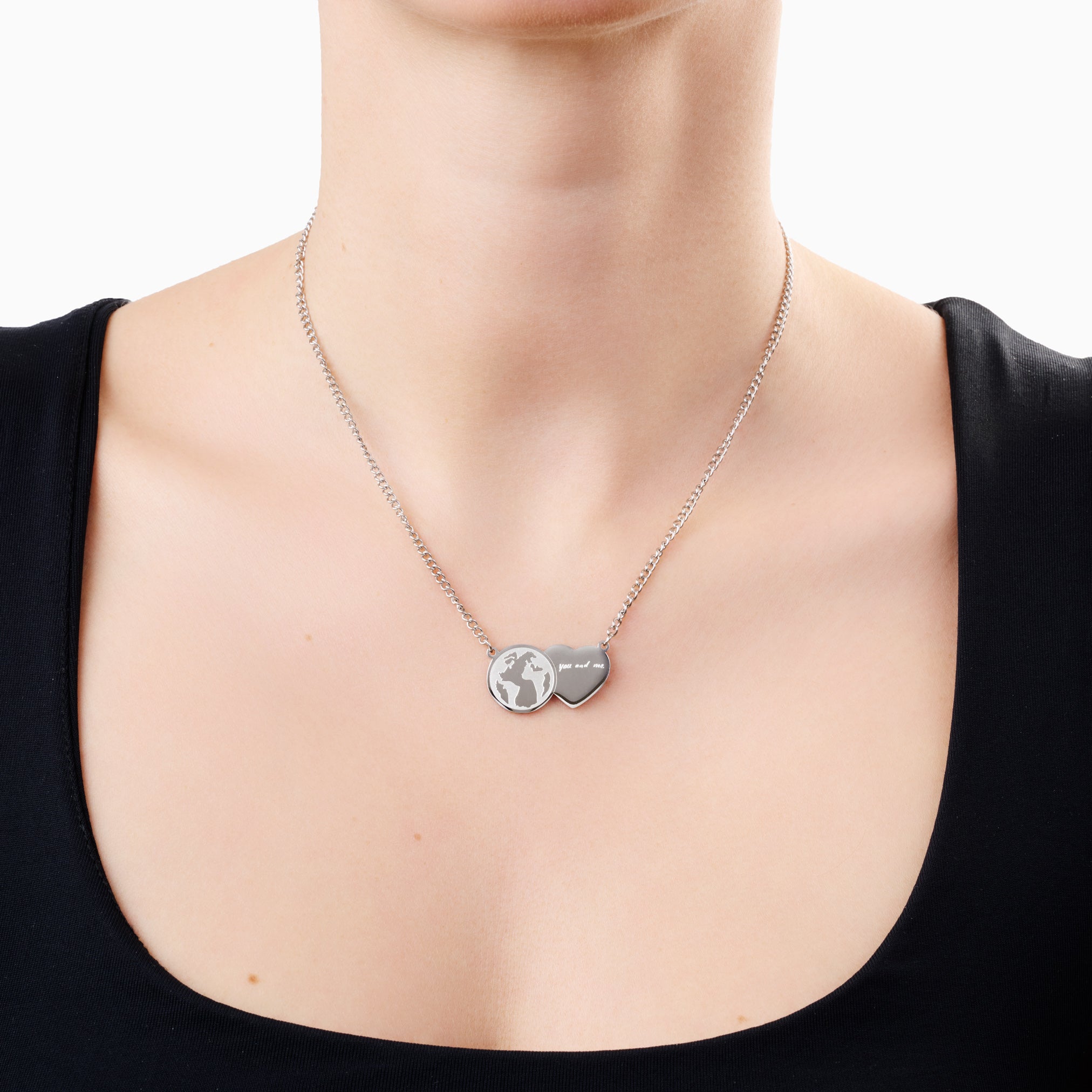 YOU ARE MY WORLD ENGRAVABLE NECKLACE