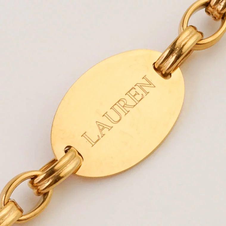 ENGRAVABLE CHUNKY LINK OVAL PENDANT BRACELET - Lynott Jewellery