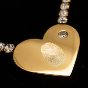 DOUBLE TENNIS HEART ENGRAVABLE NECKLACE