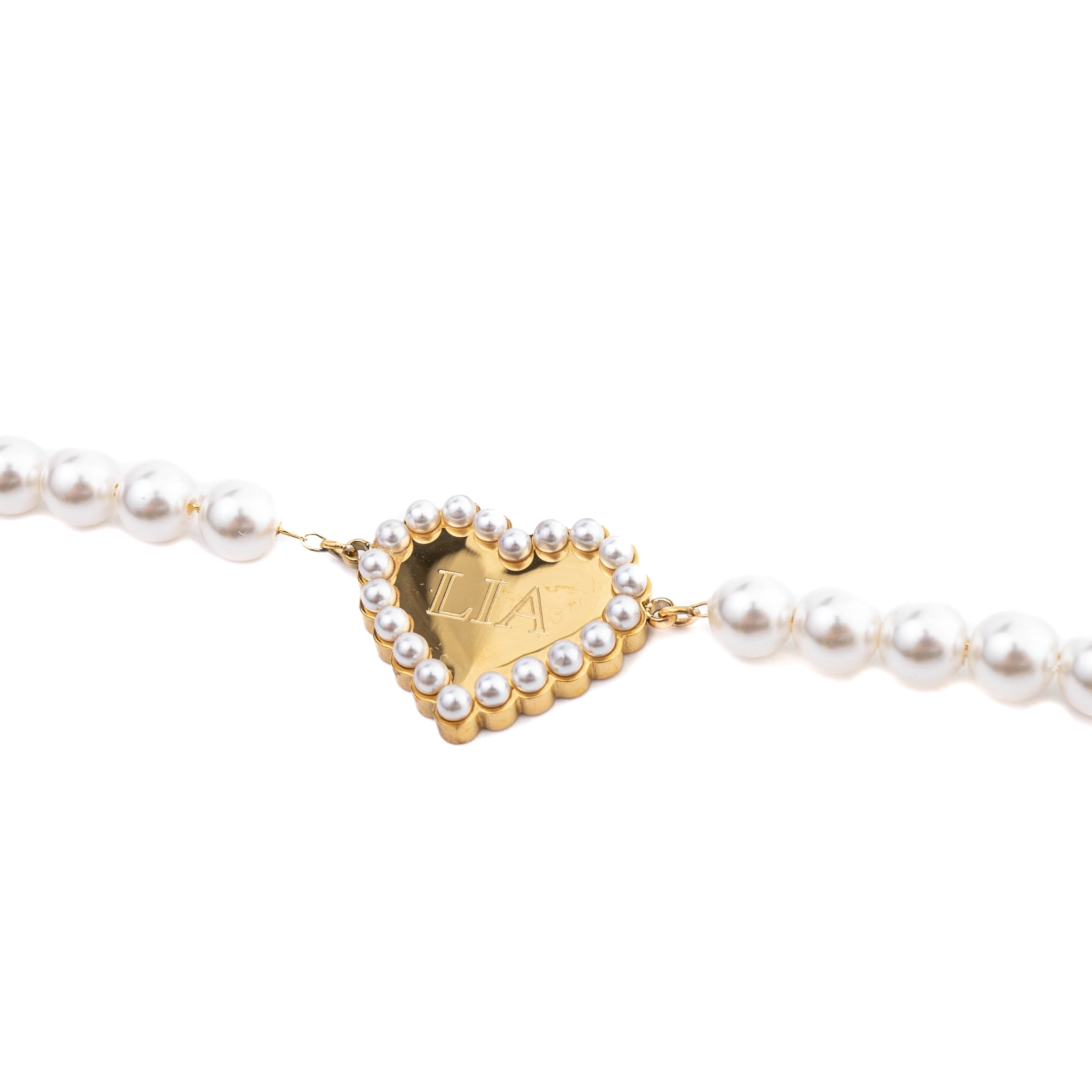 PEARL ENGRAVABLE HEART BRACELET
