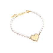 PEARL ENGRAVABLE HEART BRACELET