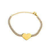 DOUBLE TENNIS HEART ENGRAVABLE BRACELET
