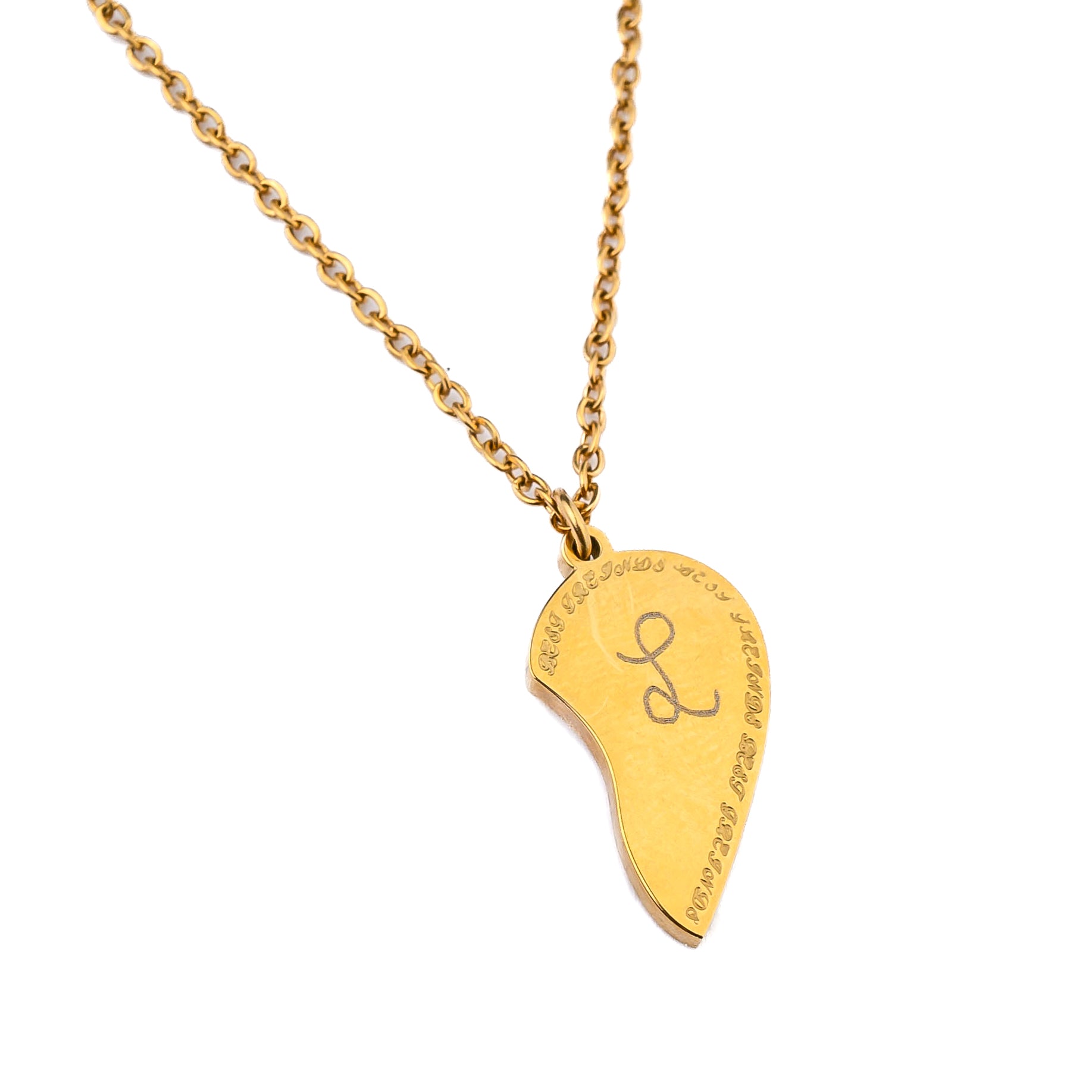 BEST FRIEND ENGRAVABLE HEART NECKLACES - SET OF TWO