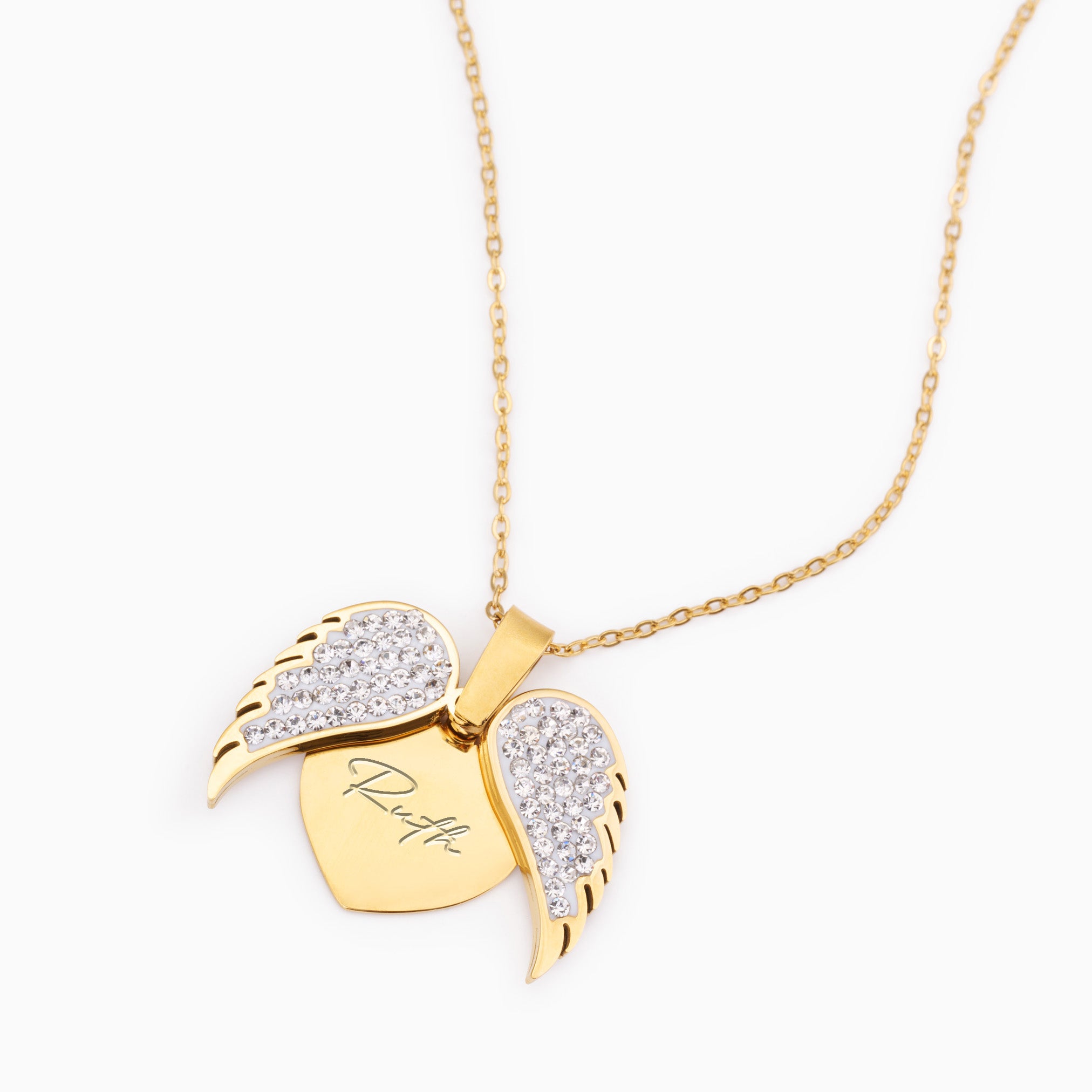 SECRET MESSSAGE WING ENGRAVABLE NECKLACE