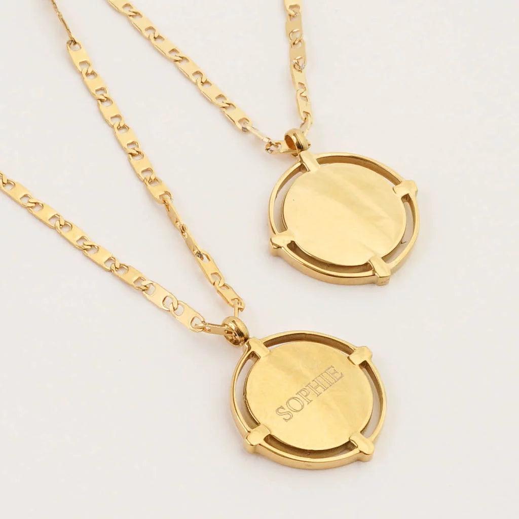 COMPASS ENGRAVABLE PENDANT NECKLACE - Lynott Jewellery