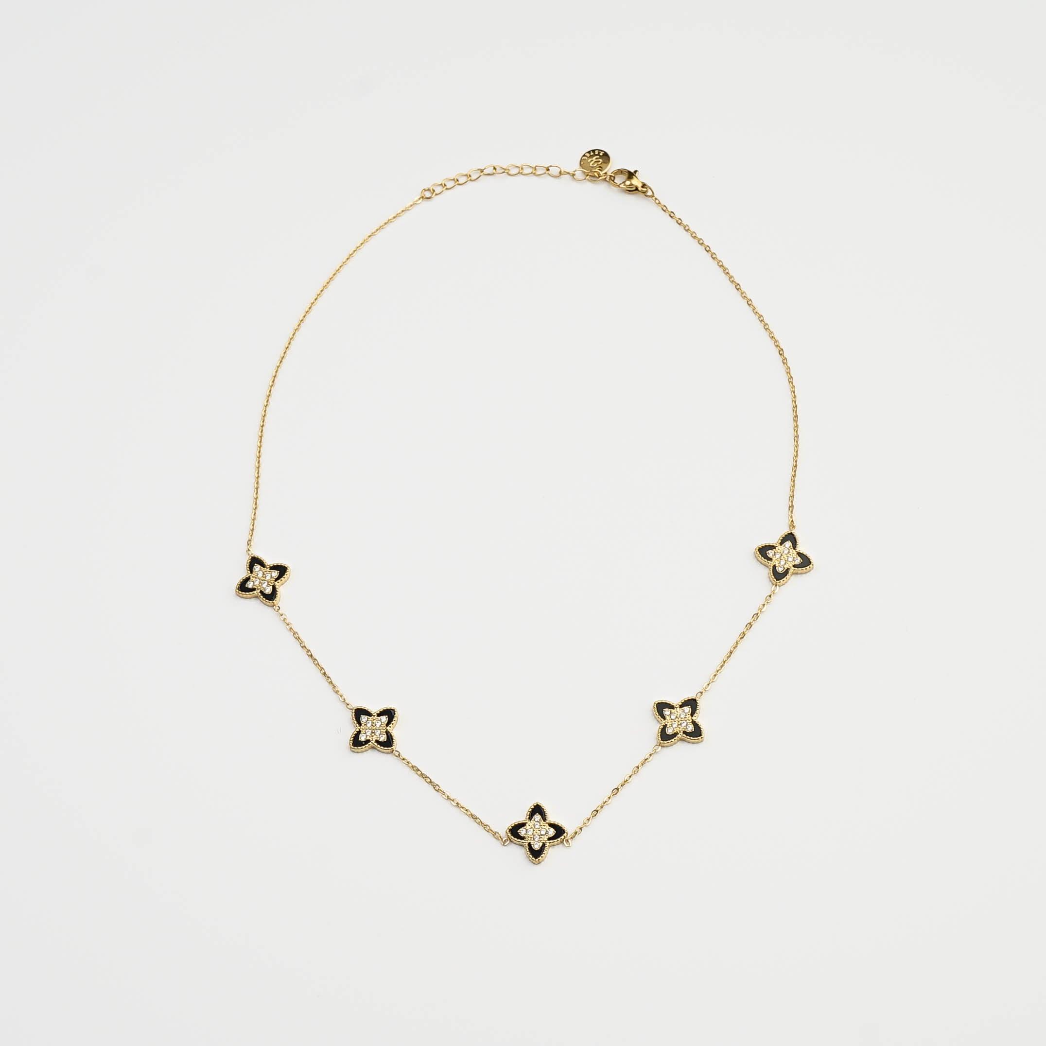 PASSIONATE CLOVER BLACK NECKLACE - Lynott Jewellery