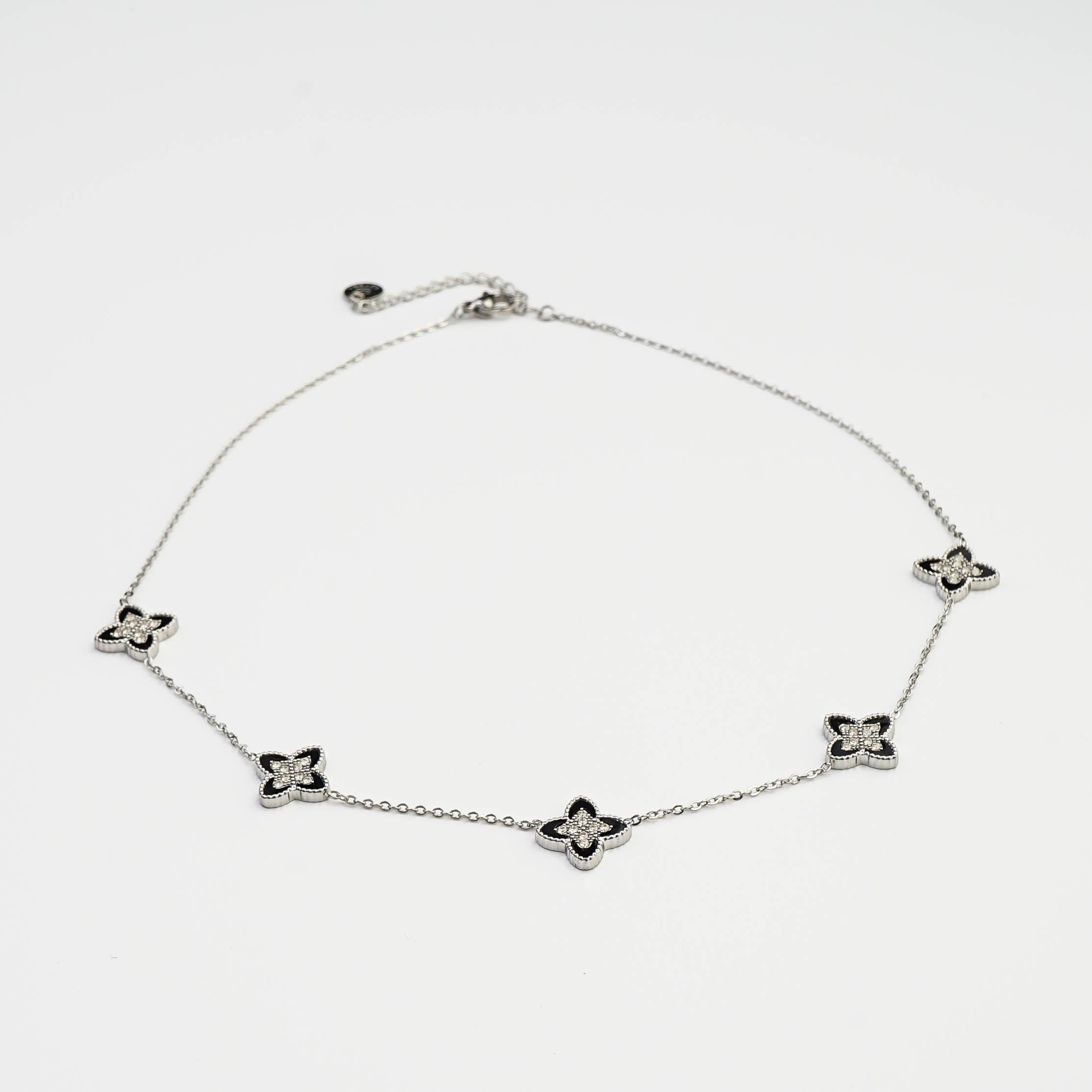 PASSIONATE CLOVER BLACK NECKLACE - Lynott Jewellery