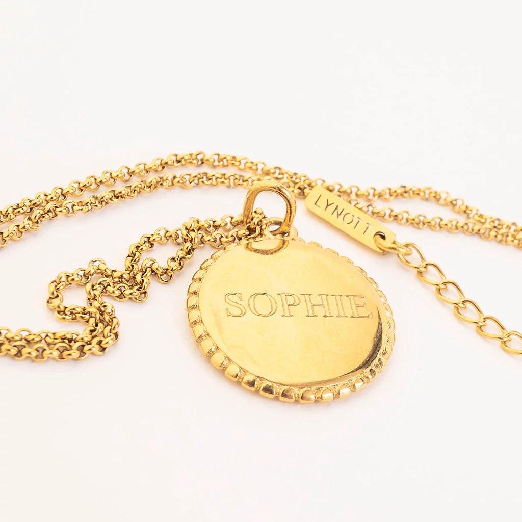 RIBBED ENGRAVABLE PENDANT NECKLACE - Lynott Jewellery
