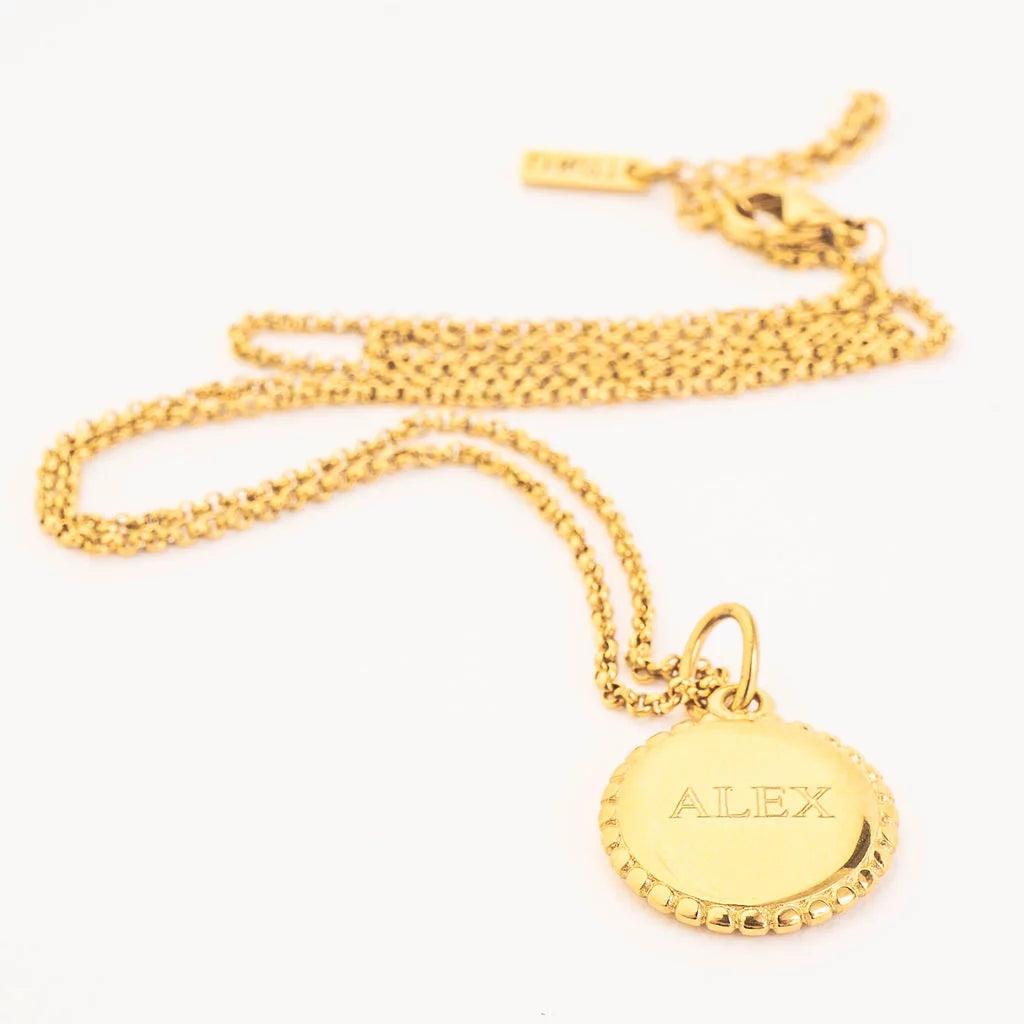RIBBED ENGRAVABLE PENDANT NECKLACE - Lynott Jewellery