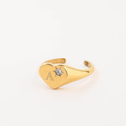 HEART ADJUSTABLE ENGRAVABLE RING - Lynott Jewellery
