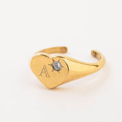 HEART ADJUSTABLE ENGRAVABLE RING - Lynott Jewellery