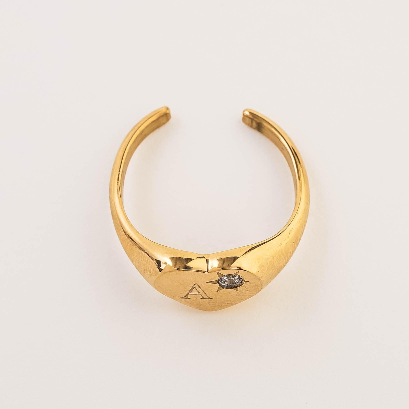 HEART ADJUSTABLE ENGRAVABLE RING - Lynott Jewellery