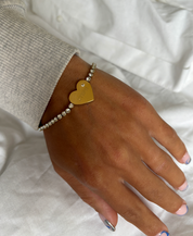 PEARL ENGRAVABLE HEART BRACELET