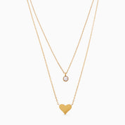 HEART TO HEART LAYERED ENGRAVABLE NECKLACE GOLD