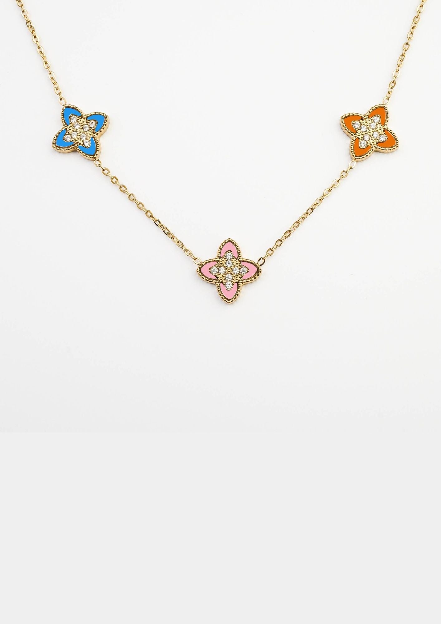 PASSIONATE MULTI CLOVER SET best gold plated tarnish and water resistant piece by Irish Jewellery brand - Lynott Jewellery