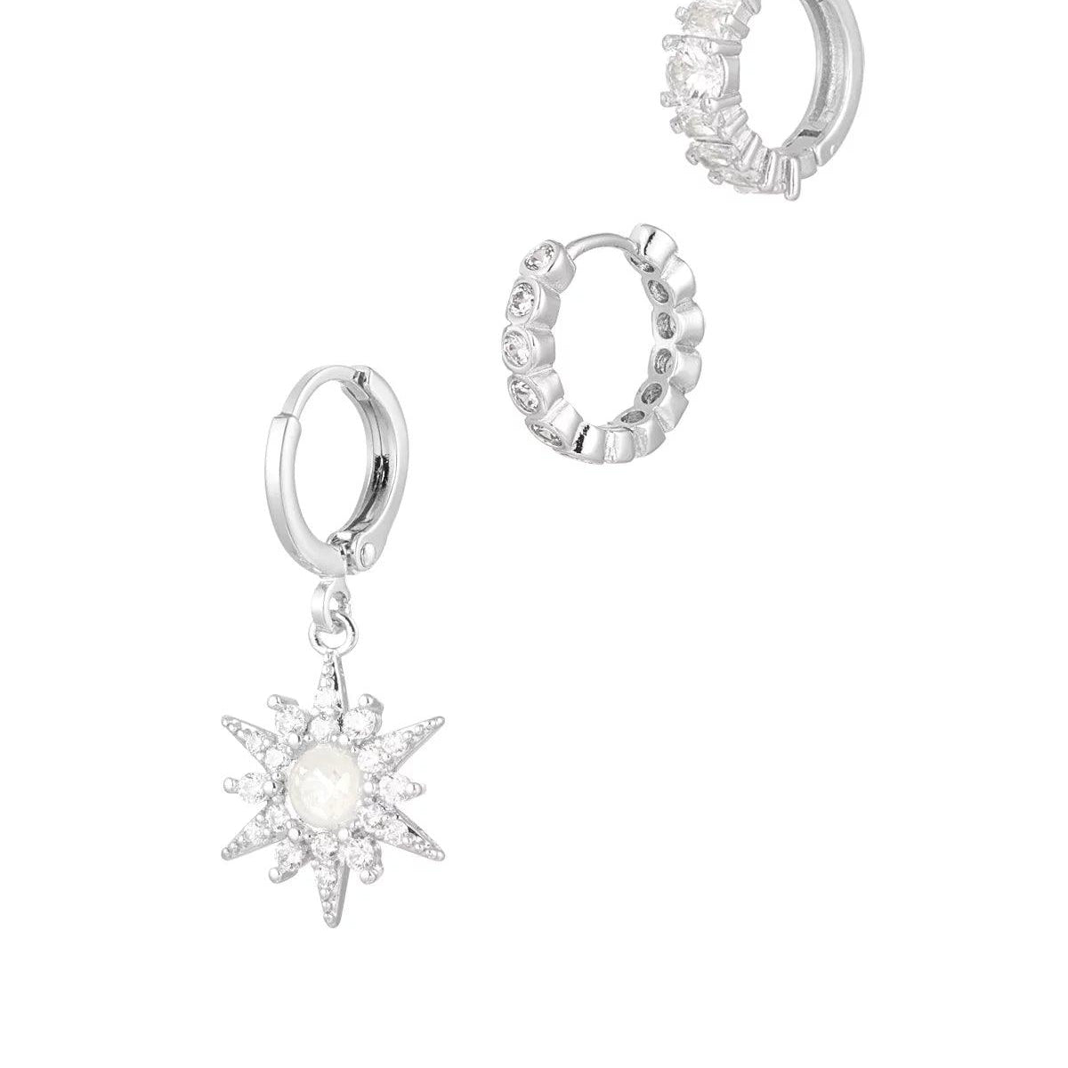 MOONSTONE STACKING SET SILVER - Lynott Jewellery
