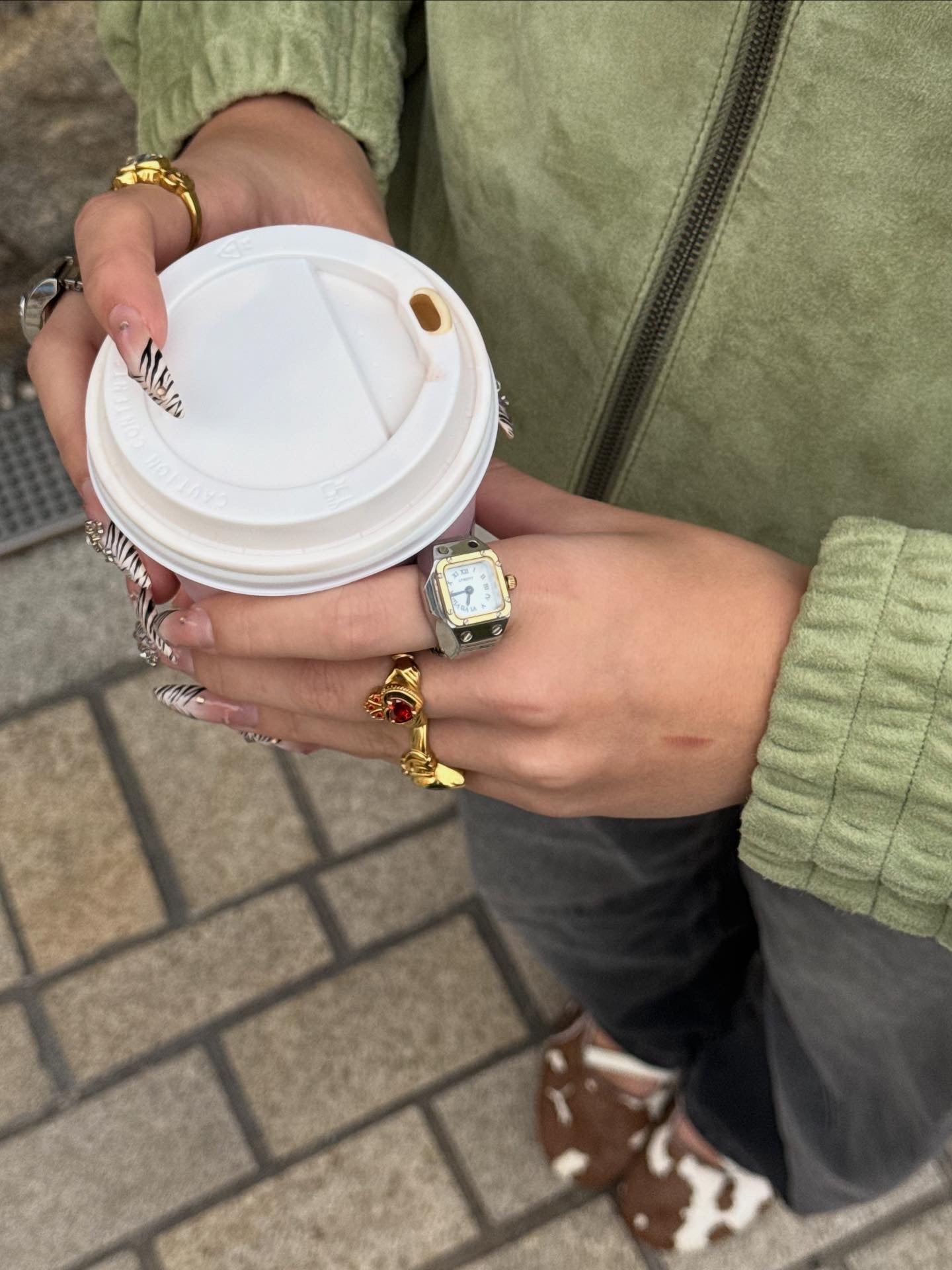 LAUREN X LYNOTT SÍORAÍ TWO TONE FUNCTIONAL WATCH RING