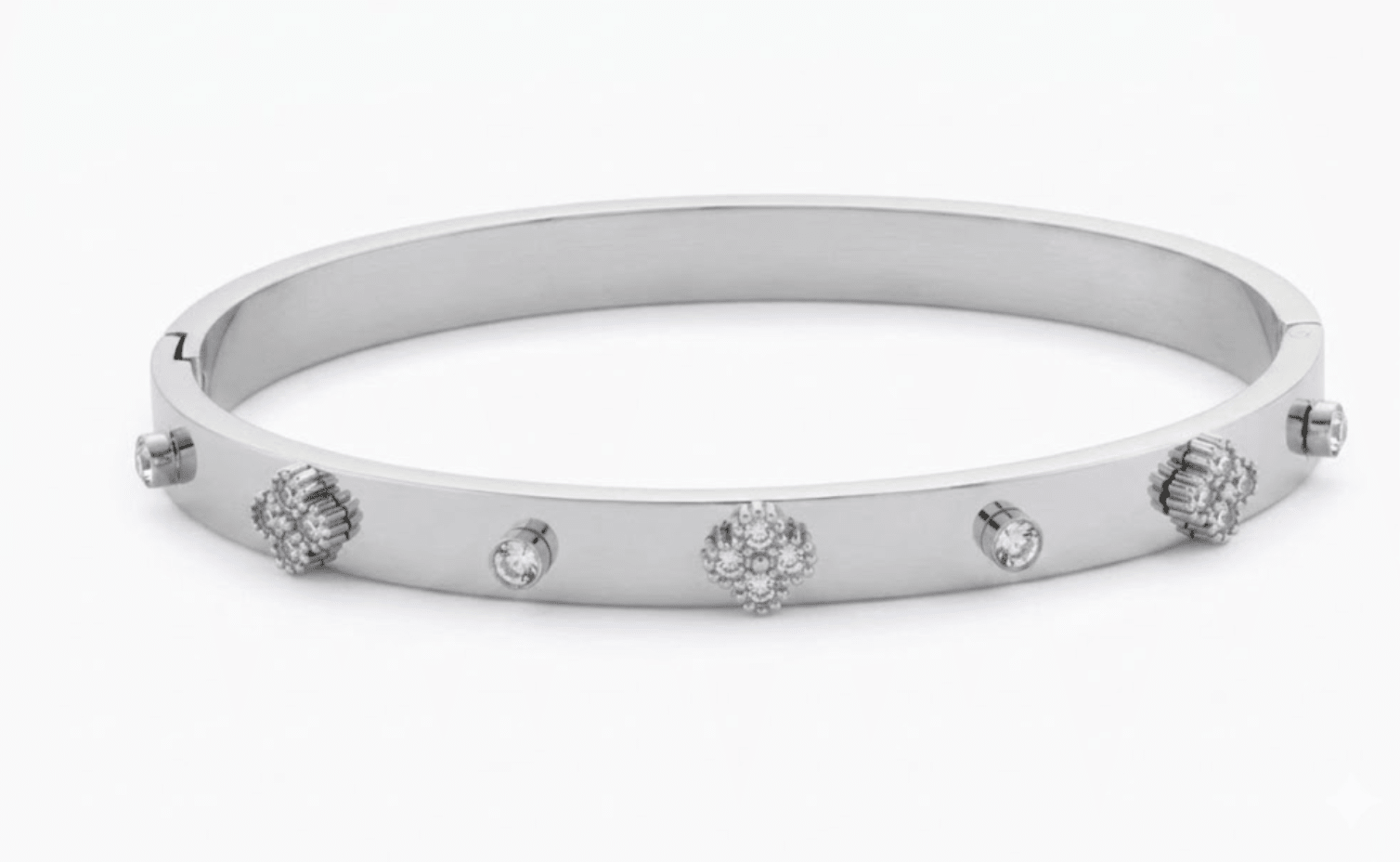 CLUSTER CLOVER BANGLE best gold plated tarnish and water resistant piece by Irish Jewellery brand - Lynott Jewellery