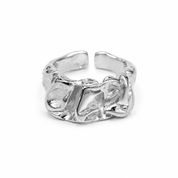 SQUARE TEXTURED RING best gold plated tarnish and water resistant piece by Irish Jewellery brand - Lynott Jewellery