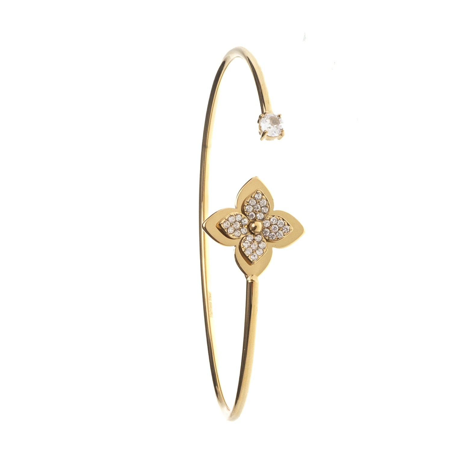 WILD CLOVER BANGLE best gold plated tarnish and water resistant piece by Irish Jewellery brand - Lynott Jewellery