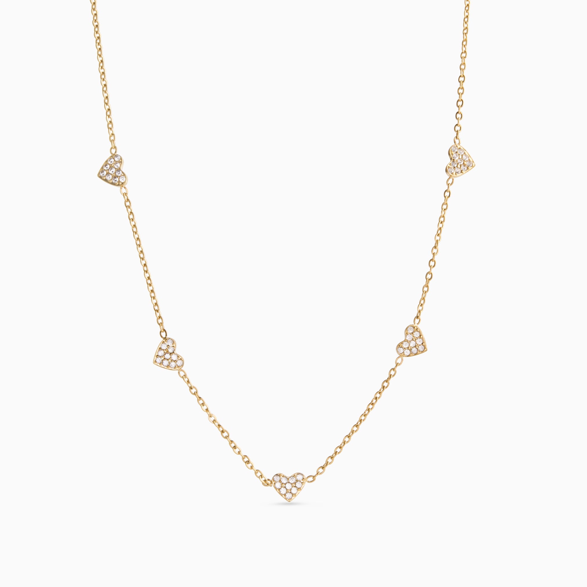 GLIMMER HEART NECKLACE best gold plated tarnish and water resistant piece by Irish Jewellery brand - Lynott Jewellery