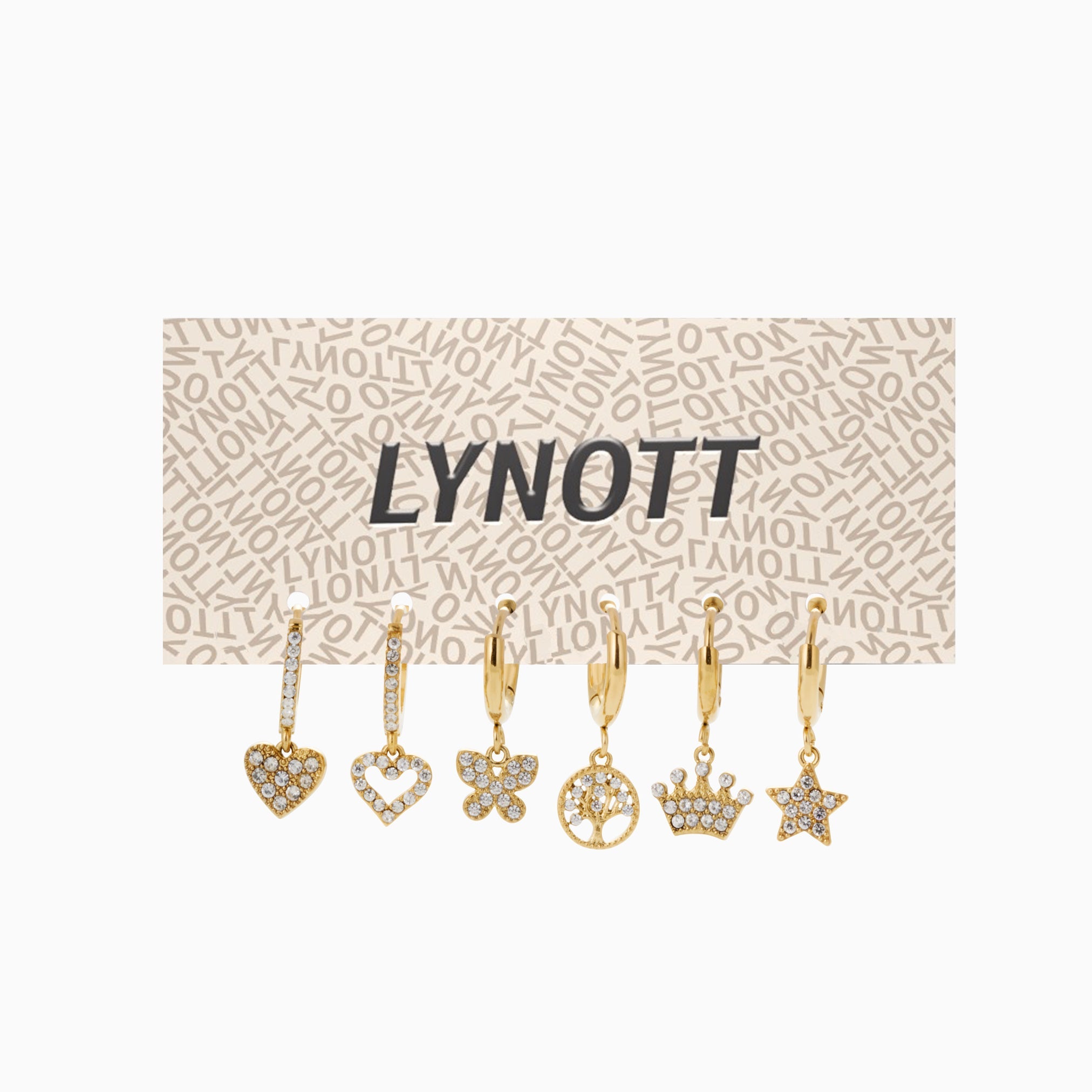 MAGIC MOMENT HUGGIE 5 PIECE EARRING SET best gold plated tarnish and water resistant piece by Irish Jewellery brand - Lynott Jewellery