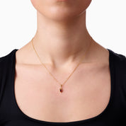 HEART CROWN RUBY RED PENDANT NECKLACE