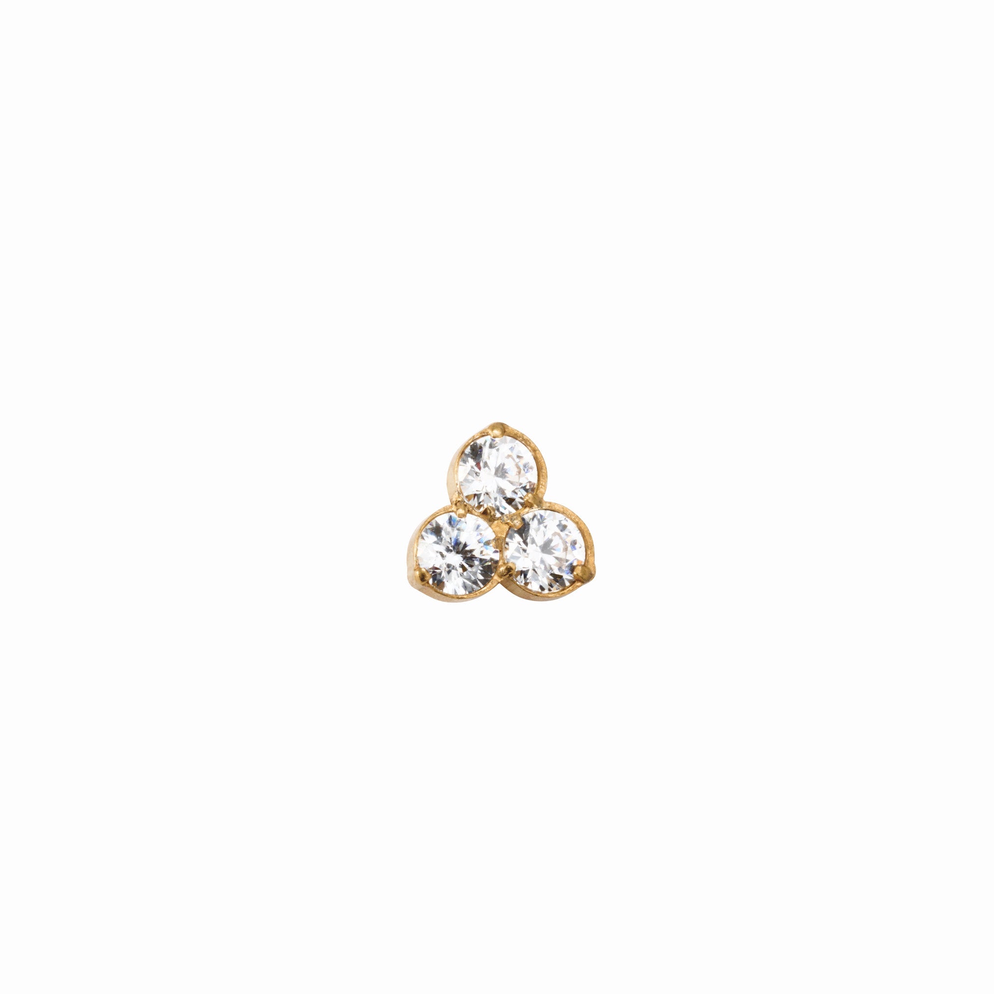 CLOVER FLAT BACK INDIVIDUAL STUD best gold plated tarnish and water resistant piece by Irish Jewellery brand - Lynott Jewellery