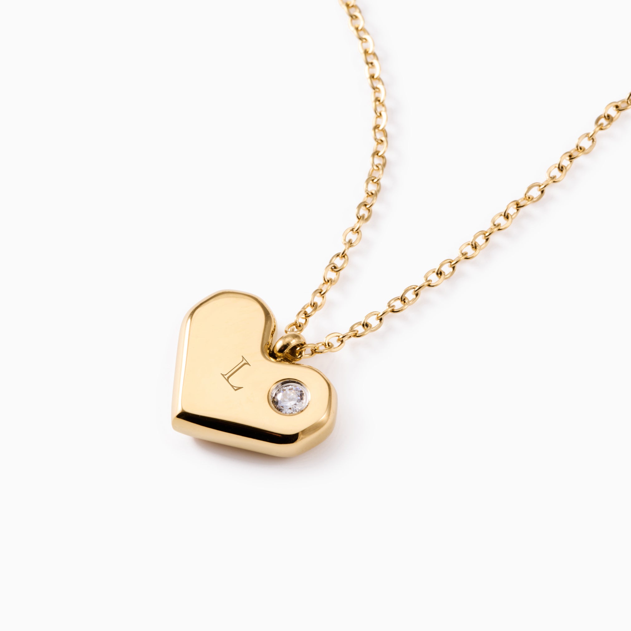 HEART DOT ENGRAVABLE NECKLACE