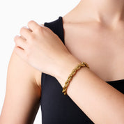 CHUNKY TWISTED BRACELET best gold plated tarnish and water resistant piece by Irish Jewellery brand - Lynott Jewellery
