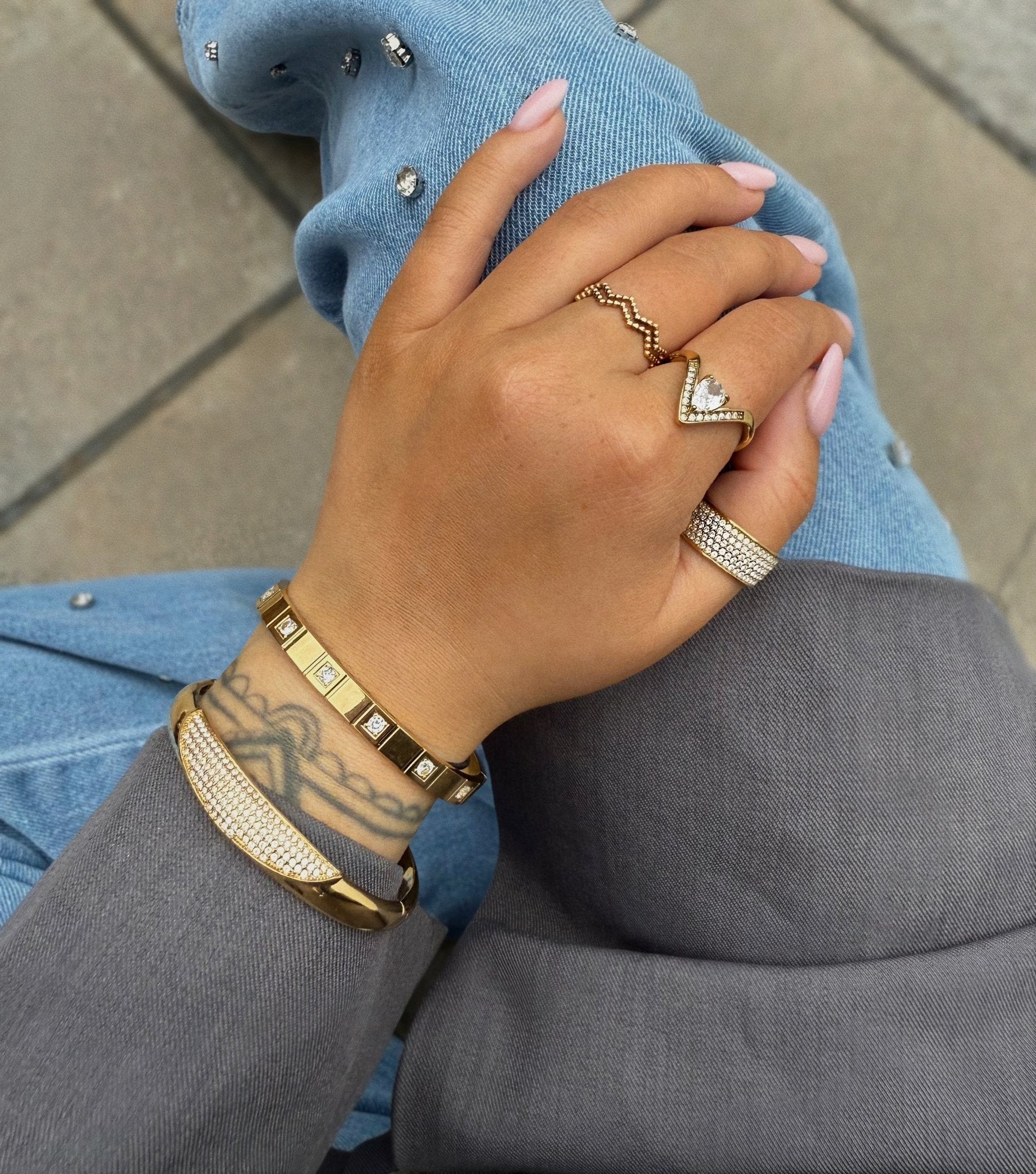 LOLA BAND RING best gold plated tarnish and water resistant piece by Irish Jewellery brand - Lynott Jewellery