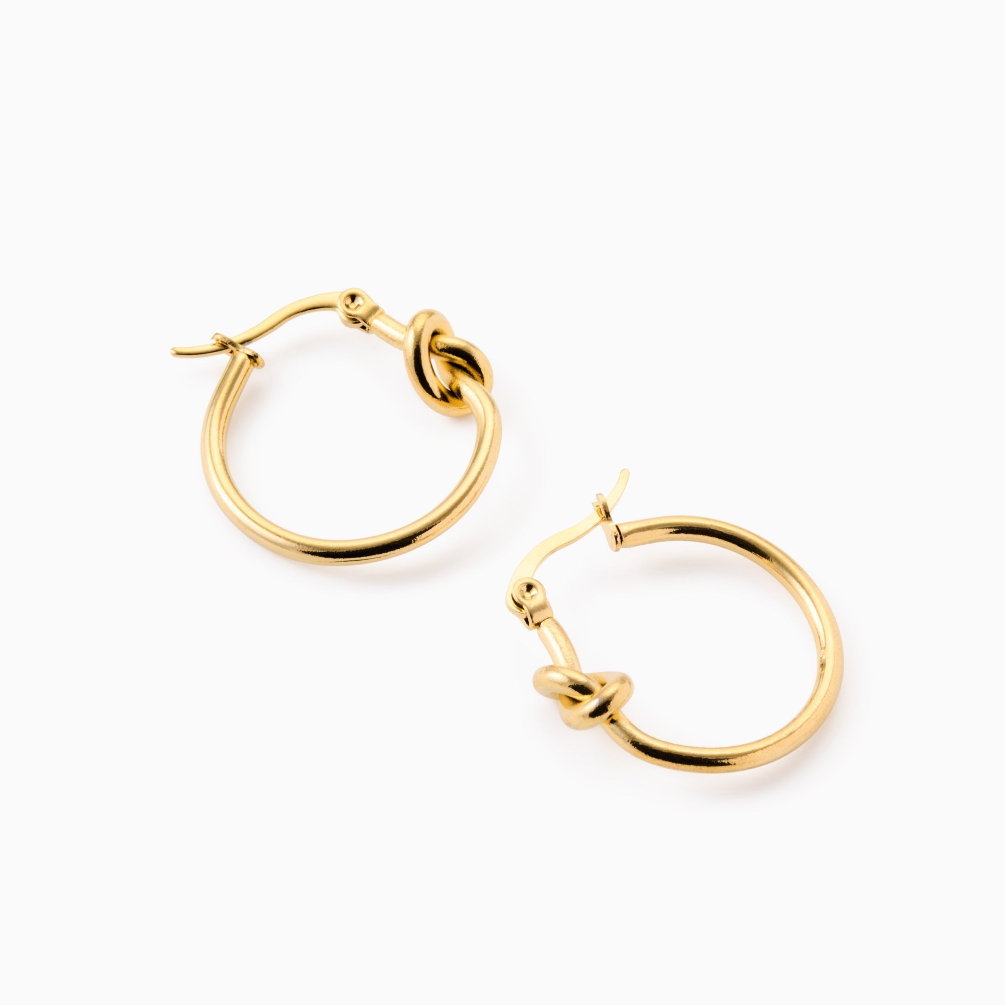 KNOT HOOPS best gold plated tarnish and water resistant piece by Irish Jewellery brand - Lynott Jewellery