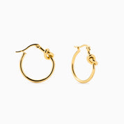 KNOT HOOPS best gold plated tarnish and water resistant piece by Irish Jewellery brand - Lynott Jewellery