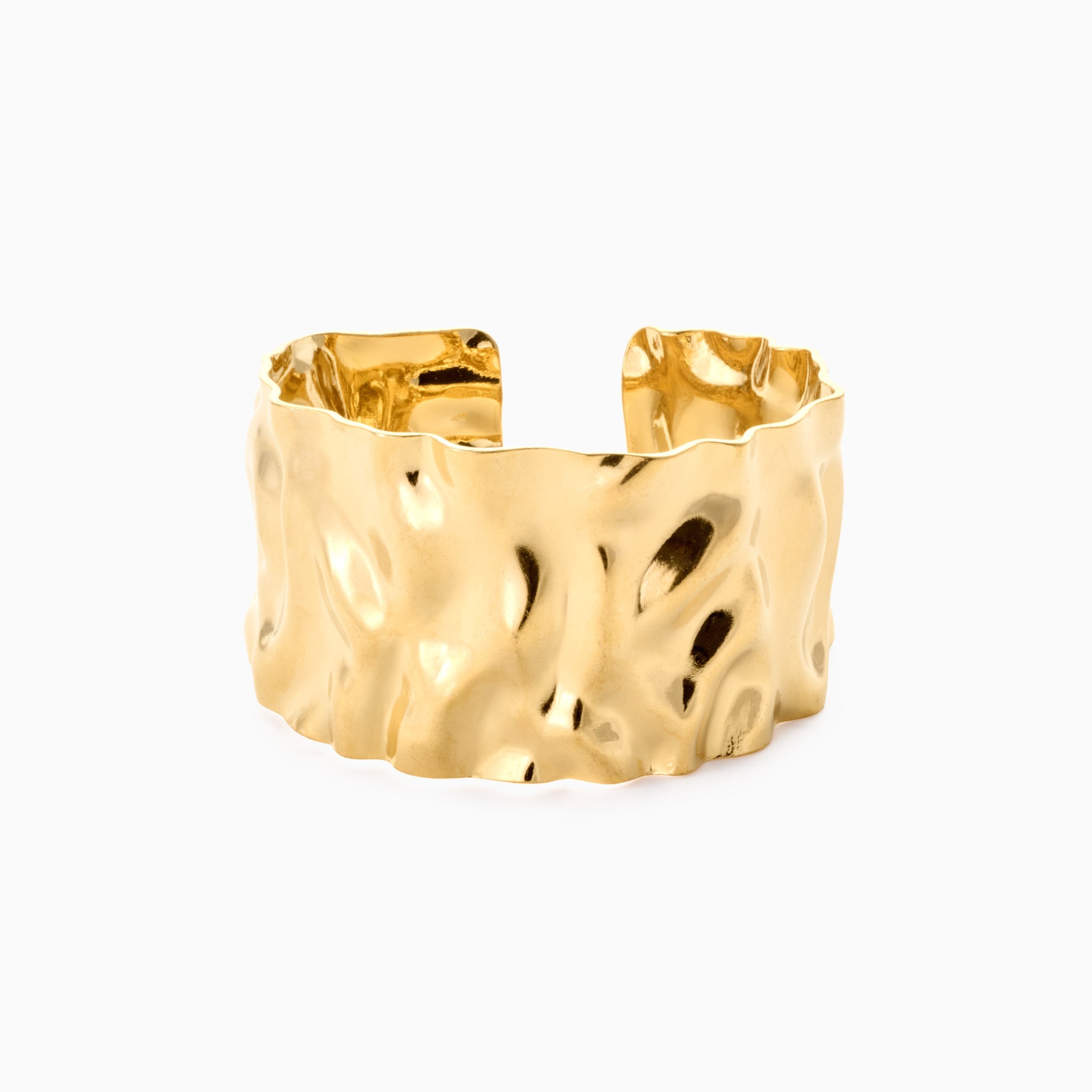 TEXTURED STATEMENT BANGLE best gold plated tarnish and water resistant piece by Irish Jewellery brand - Lynott Jewellery