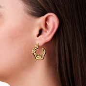 FLAT RIPPLE HOOP EARRINGS