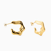 FLAT RIPPLE HOOP EARRINGS