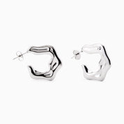 FLAT RIPPLE HOOP EARRINGS