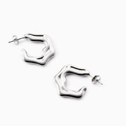 FLAT RIPPLE HOOP EARRINGS