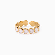 MOTHER OF PEARL HEART ADJUSTABLE RING