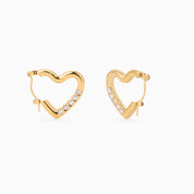TE AMO SPARKLE HEART HOOP EARRINGS