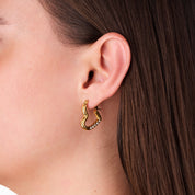 TE AMO SPARKLE HEART HOOP EARRINGS