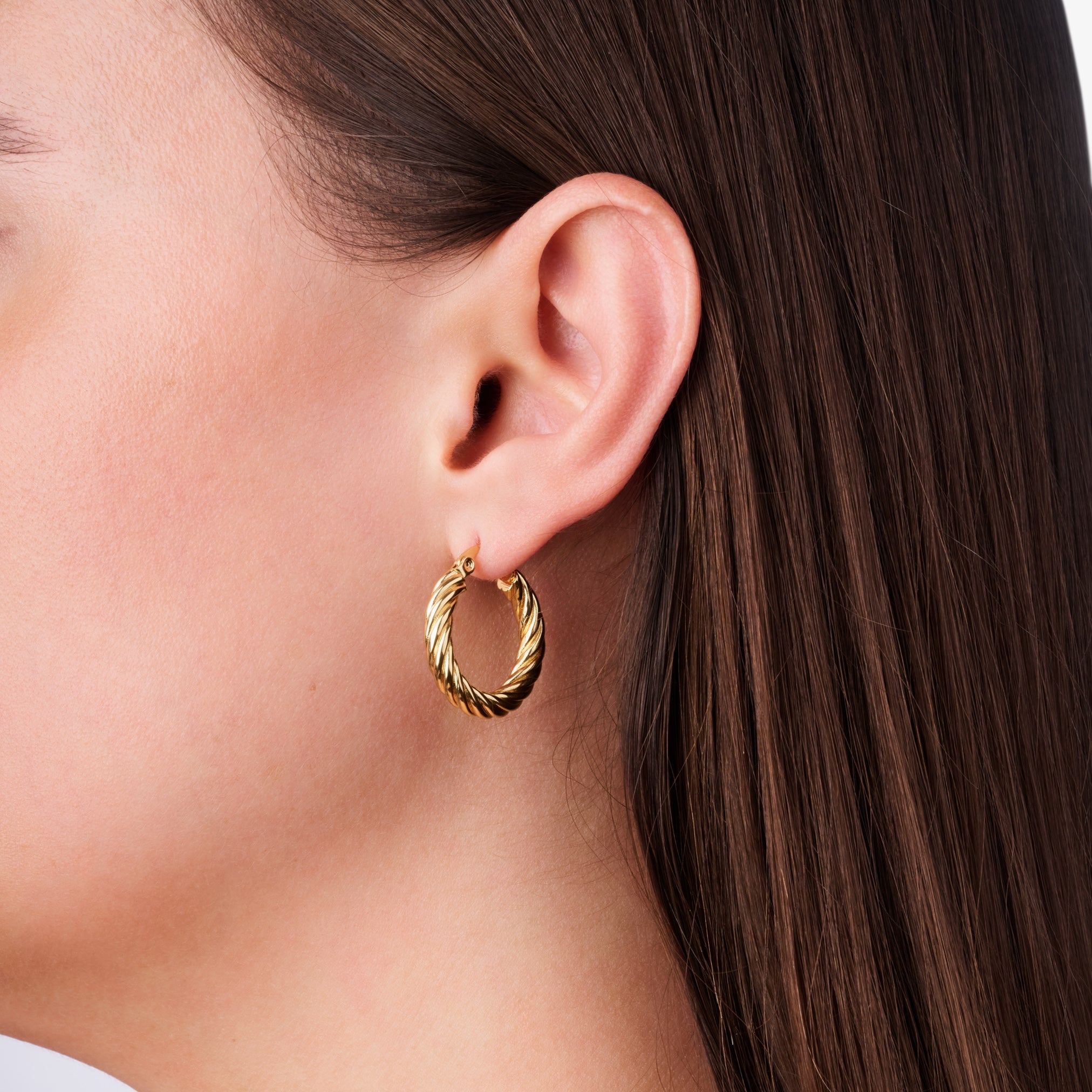 VIVID TWISTED HOOPS best gold plated tarnish and water resistant piece by Irish Jewellery brand - Lynott Jewellery