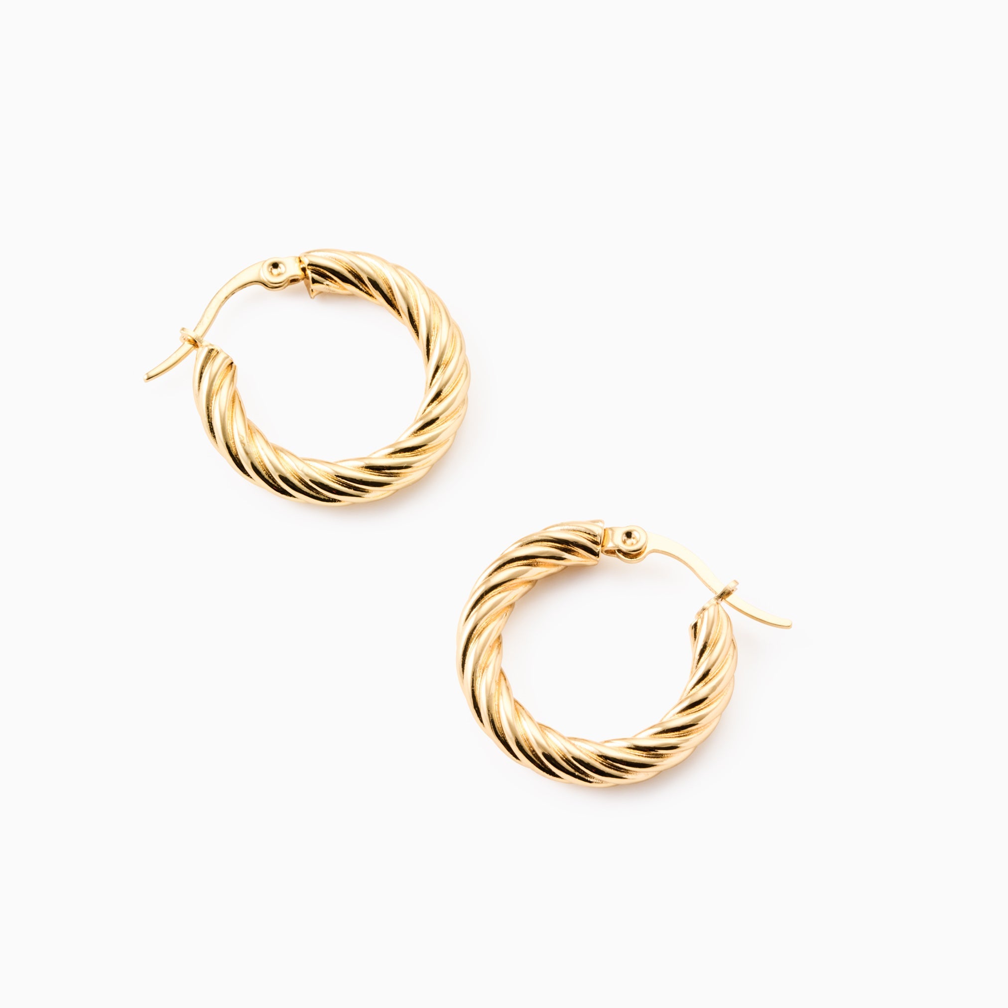 VIVID TWISTED HOOPS best gold plated tarnish and water resistant piece by Irish Jewellery brand - Lynott Jewellery