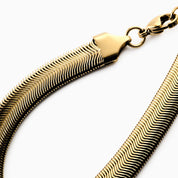CHUNKY HERRINGBONE BRACELET best gold plated tarnish and water resistant piece by Irish Jewellery brand - Lynott Jewellery