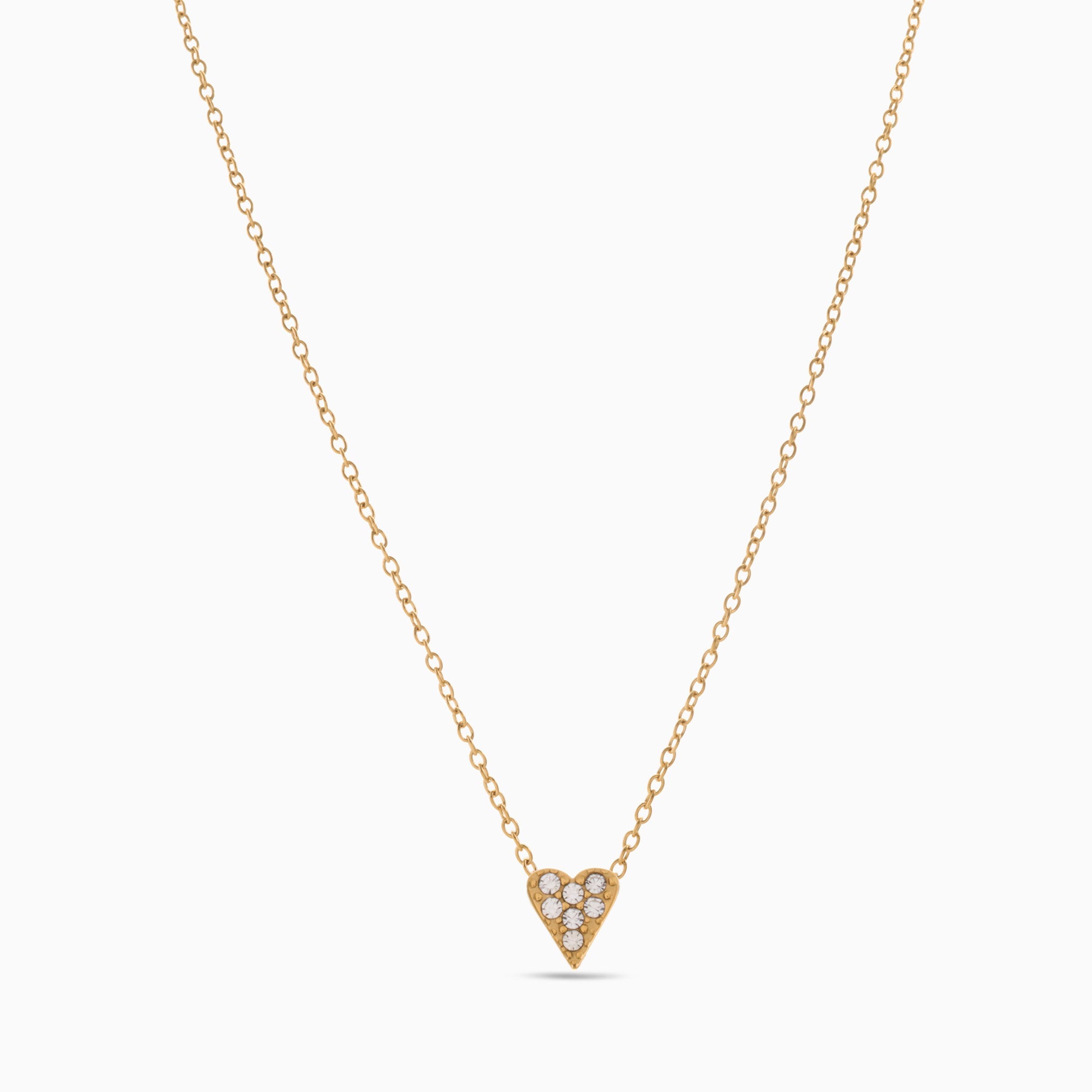 CRYSTAL HEART PENDANT NECKLACE best gold plated tarnish and water resistant piece by Irish Jewellery brand - Lynott Jewellery
