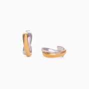 DUO TWISTED HOOP best gold plated tarnish and water resistant piece by Irish Jewellery brand - Lynott Jewellery