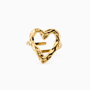 TEXTURED HEART ADJUSTABLE RING
